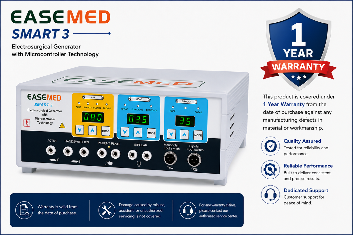 EASEMED Smart 3 300W Digital Electrosurgical Generator | Monopolar & Bipolar ESU - Vishal Surgical Co