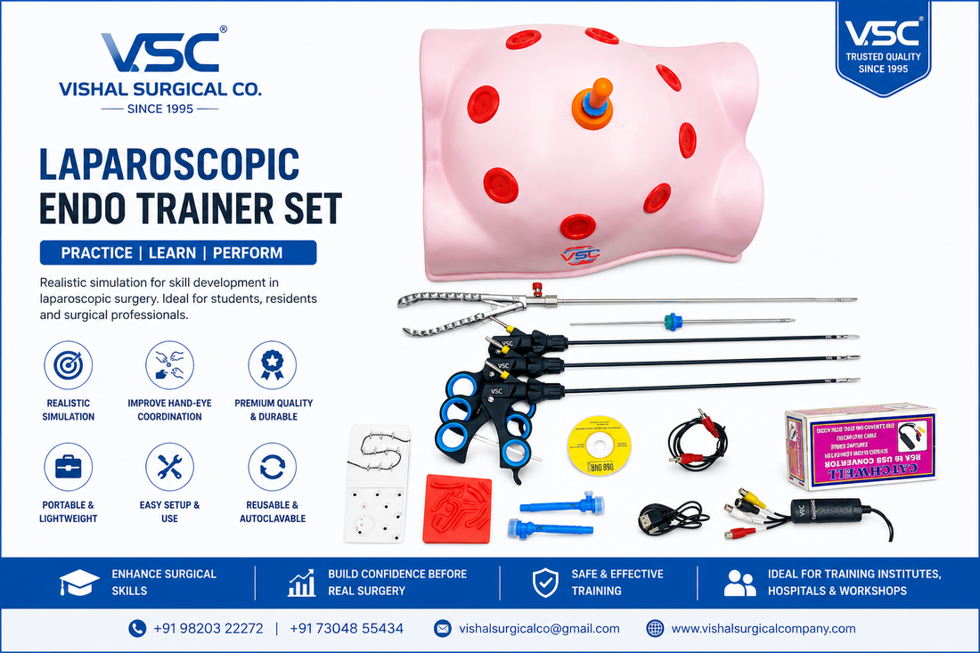 Develop laparoscopic skills with VSC Laparoscopic Endo Trainer Sets. Ideal for surgeons, medical colleges, hospitals, and surgical training with realistic simulation.