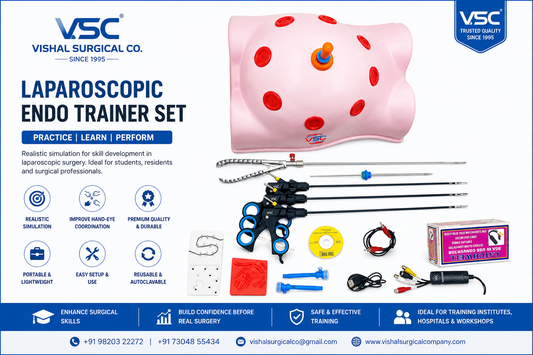 Develop laparoscopic skills with VSC Laparoscopic Endo Trainer Sets. Ideal for surgeons, medical colleges, hospitals, and surgical training with realistic simulation.