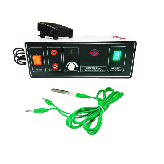 Bipolar Wet Field Cautery Machine with advanced coagulation technology, designed for microsurgical precision, featuring bipolar forceps and compatibility for wet field environments