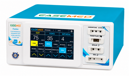 EASEMED FUSION 400W Electrosurgical Generator with 7-inch touchscreen, Vessel Sealer, Saline TURP, Monopolar and Bipolar surgical modes.