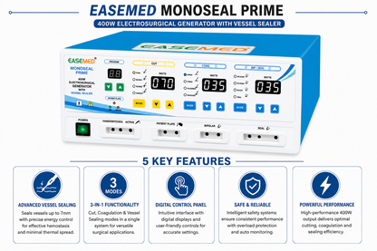 EASEMED Monoseal Prime 400W Digital Electrosurgical Generator with Vessel Sealing - Vishal Surgical Co