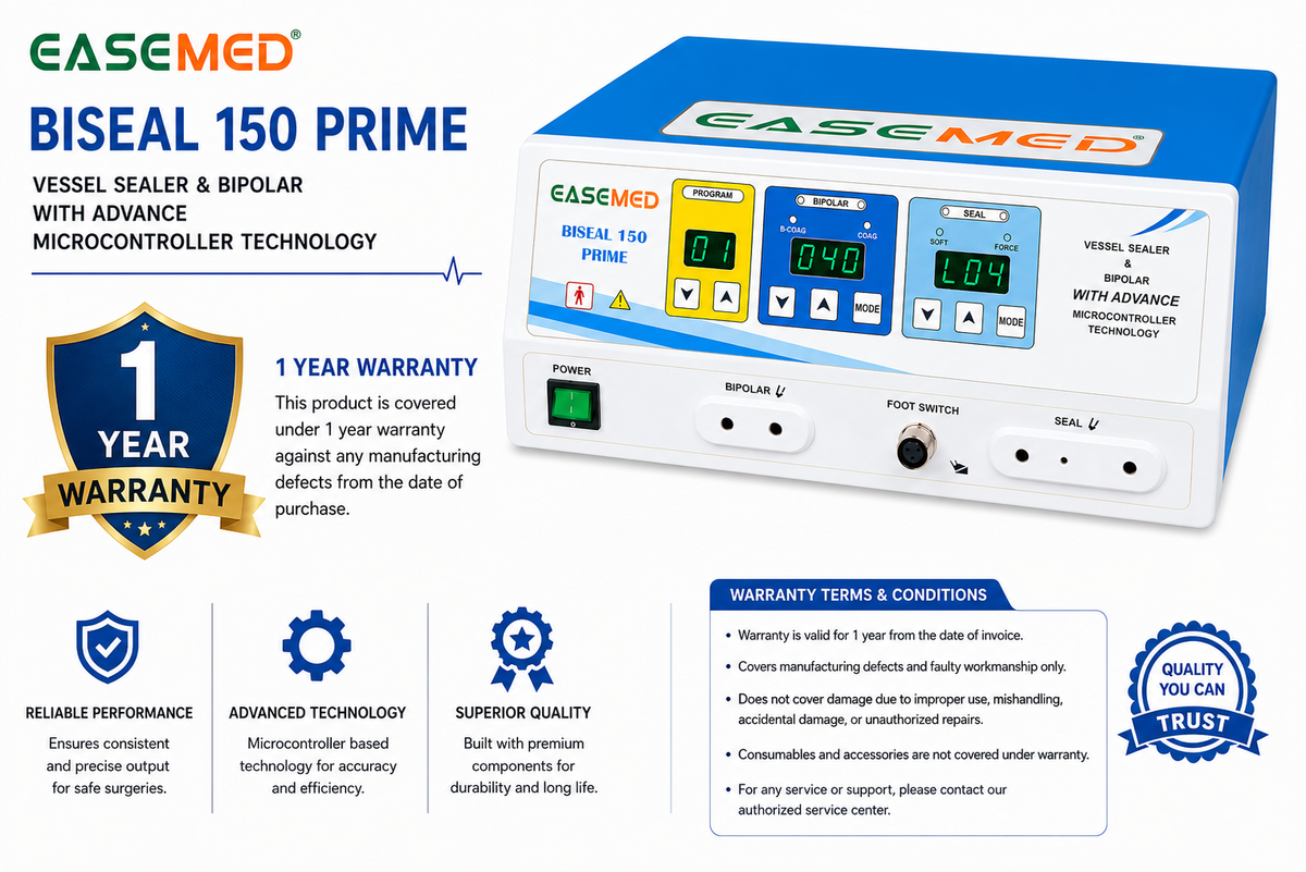 EASEMED Biseal 150 Prime Vessel Sealer & Bipolar Electrosurgical Generator | 150W - Vishal Surgical Co