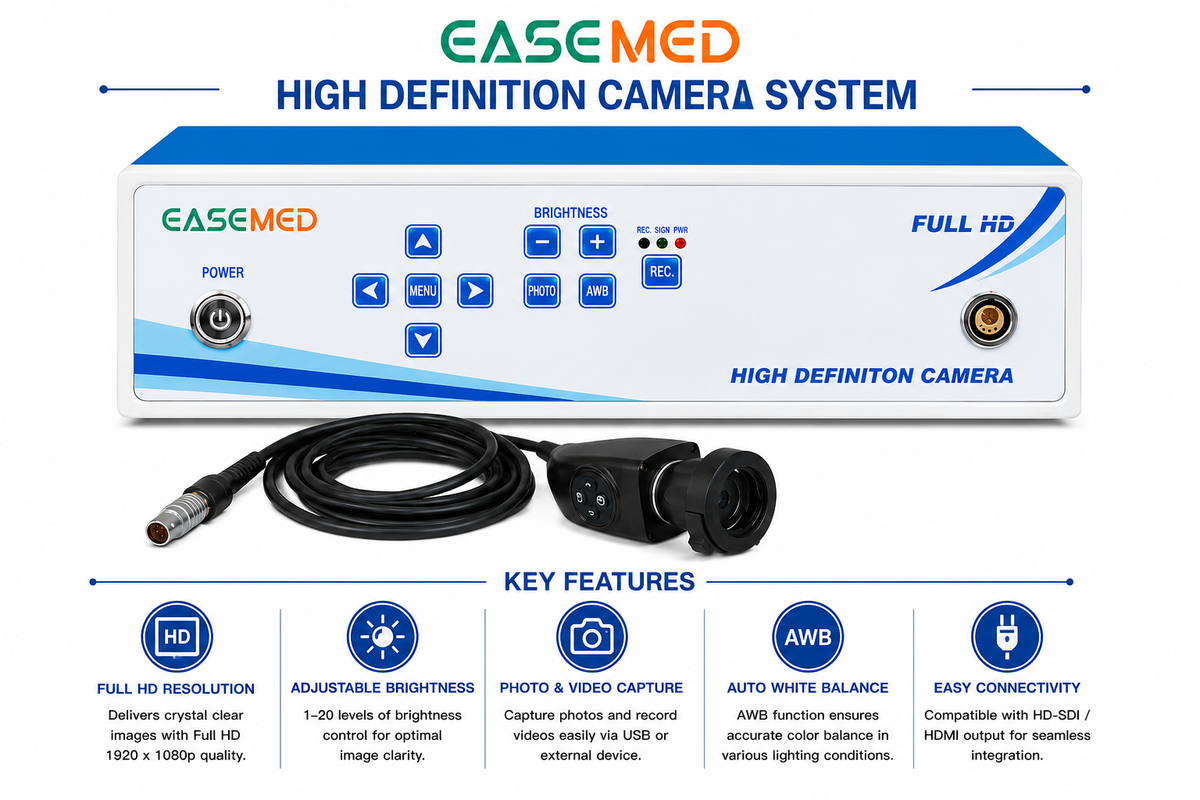 EASEMED Full HD Endoscopy Camera System | 1080P Surgical Camera with CMOS Sensor & Recording - Vishal Surgical Co