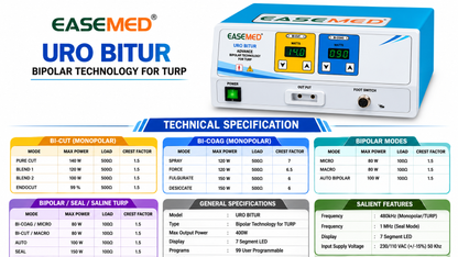 EASEMED URO BITUR Bipolar TURP Electrosurgical Generator | Urology ESU - Vishal Surgical Co