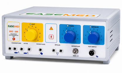 EASEMED SSE-300 Analog Electrosurgical Generator 300W with monopolar and bipolar output for surgical procedures.