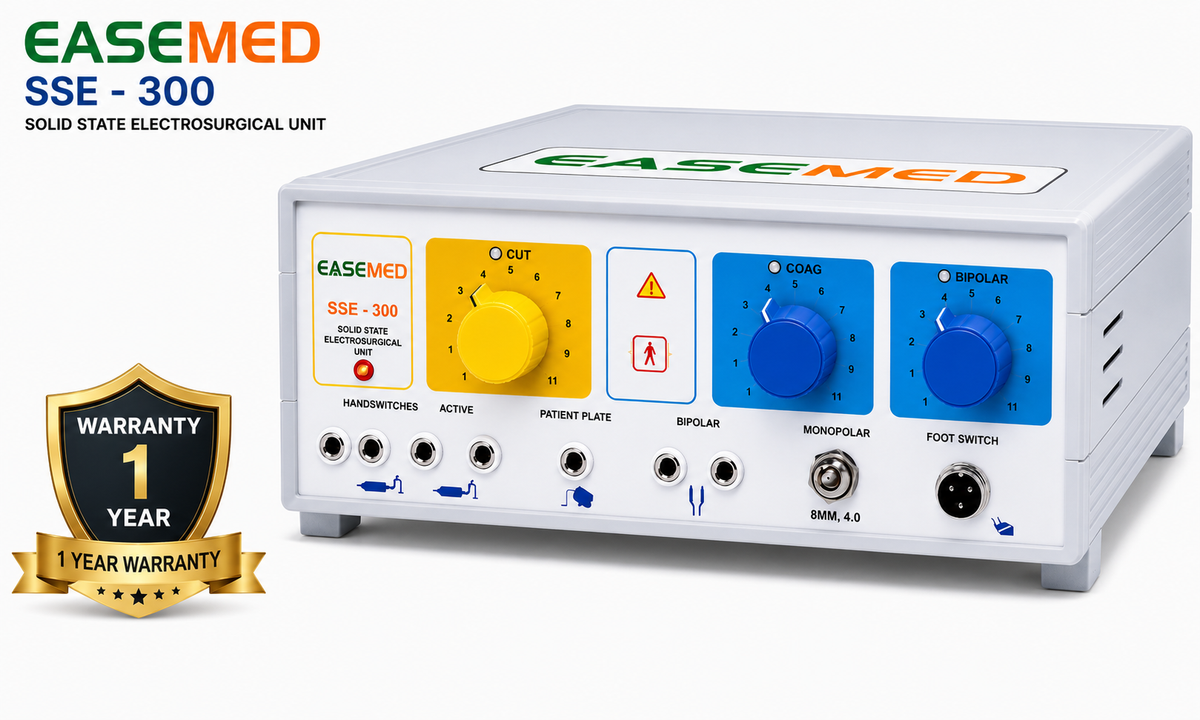 EASEMED SSE-300 Analog Electrosurgical Generator 300W | Monopolar & Bipolar ESU Machine - Vishal Surgical Co