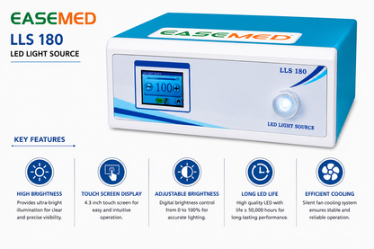 EASEMED 180W LED Light Source | LLS 180 Medical Endoscopy LED Light Source with Touch Screen - Vishal Surgical Co
