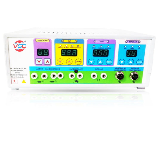 400W digital electrosurgical cautery machine with a complete accessory set, designed for precision in surgical procedures, featuring advanced power control and versatile applications